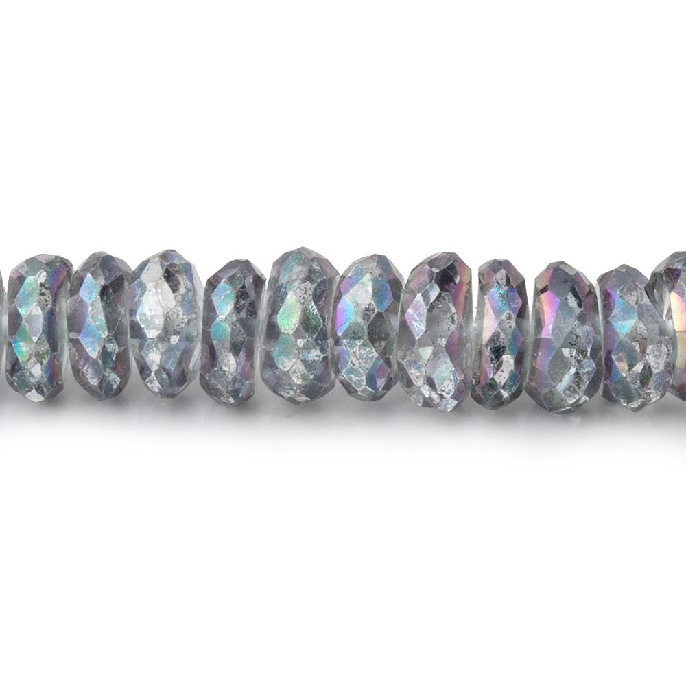 5mm Mystic Grey Topaz Faceted Rondelle Beads 16 inch 166 pieces - Beadsofcambay.com