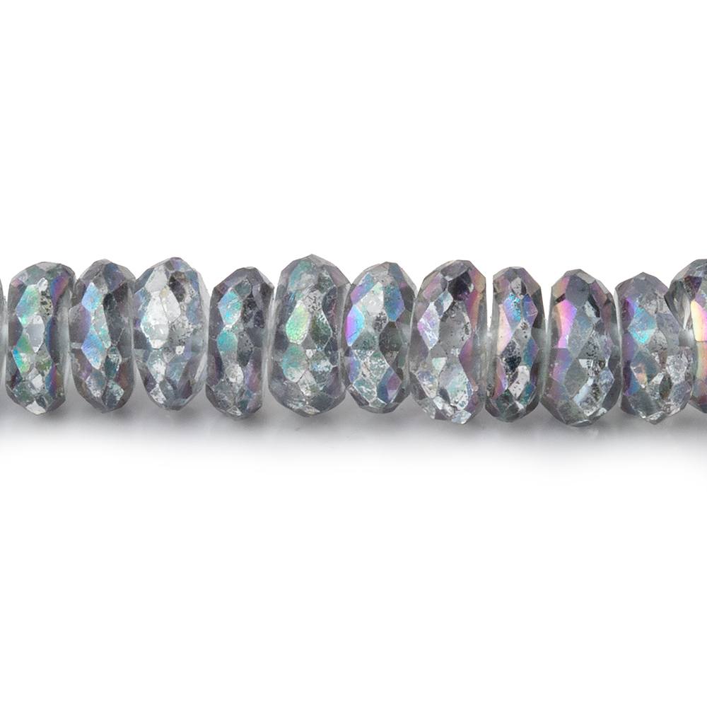 5mm Mystic Grey Topaz Faceted Rondelle Beads 16 inch 166 pieces - Beadsofcambay.com