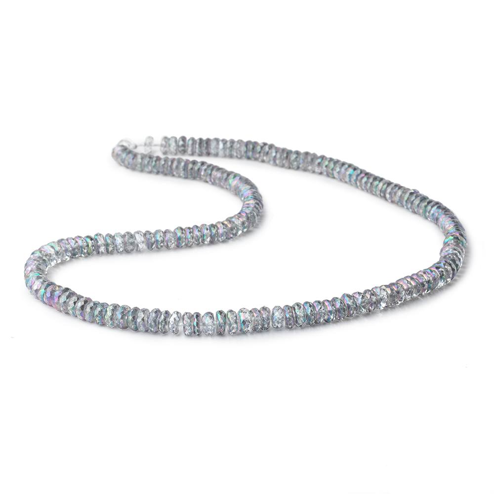 5mm Mystic Grey Topaz Faceted Rondelle Beads 16 inch 166 pieces - Beadsofcambay.com