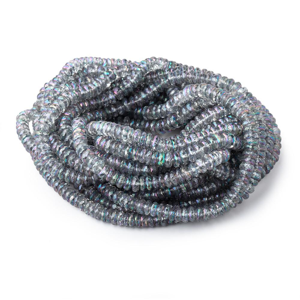 5mm Mystic Grey Topaz Faceted Rondelle Beads 16 inch 166 pieces - Beadsofcambay.com