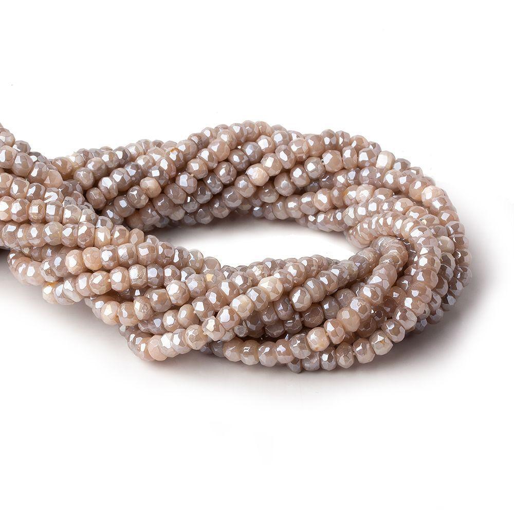 5mm Mystic Multi Color Moonstone faceted rondelle beads 13.5 inch 100 pieces - Beadsofcambay.com