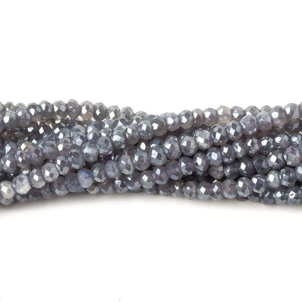 5mm Mystic Platinum Moonstone faceted rondelles 16 inch 100 beads A - Beadsofcambay.com