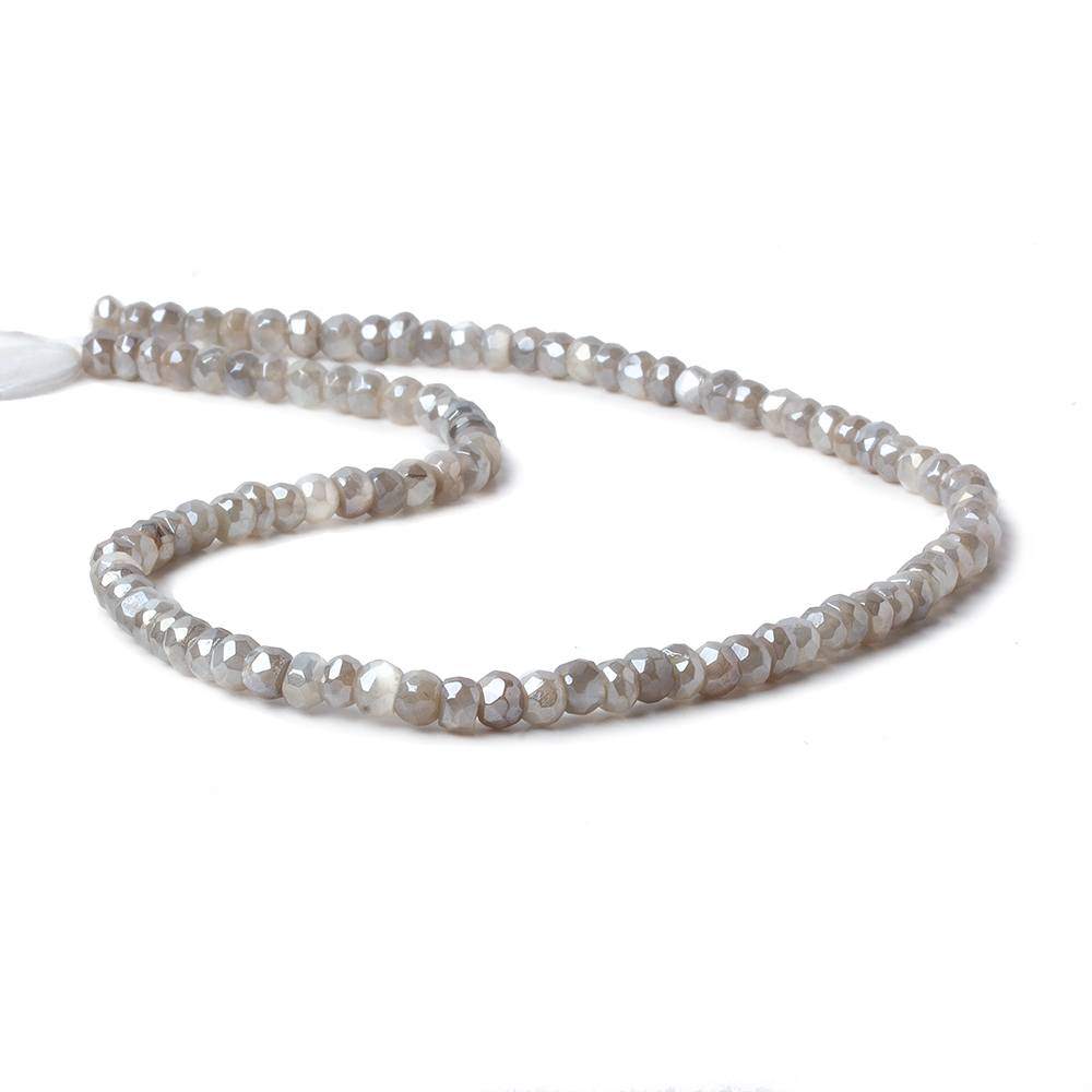5mm Mystic Platinum Moonstone faceted rondelles 16 inch 100 beads A - Beadsofcambay.com
