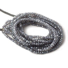 5mm Mystic Platinum Moonstone faceted rondelles 16 inch 100 beads A - Beadsofcambay.com