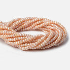5mm Peach Blush Off Round 2.5mm Large Hole Pearls 15 inch 100 pieces - Beadsofcambay.com