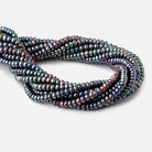 5mm Peacock Center Drill Button Freshwater Pearl beads 15.5 inch 121 pieces A - Beadsofcambay.com