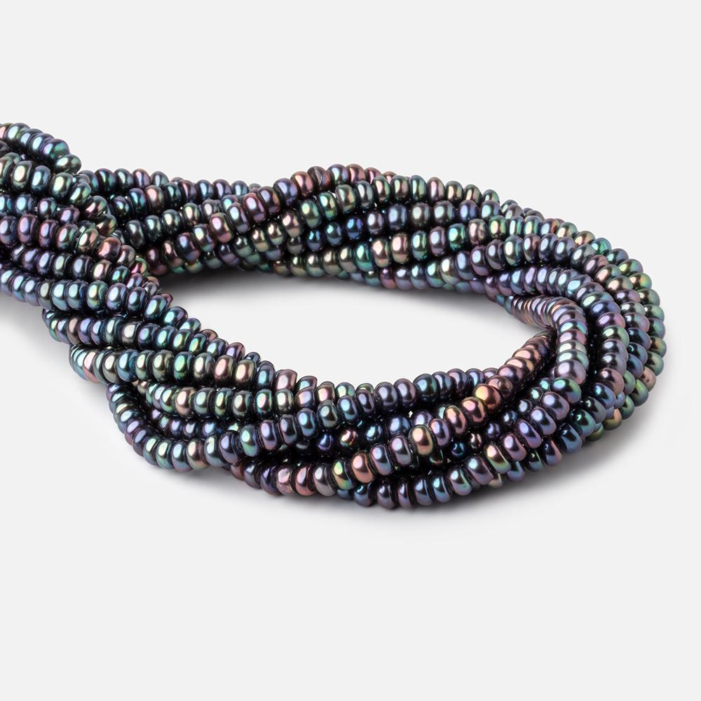 5mm Peacock Center Drill Button Freshwater Pearl beads 15.5 inch 121 pieces A - Beadsofcambay.com