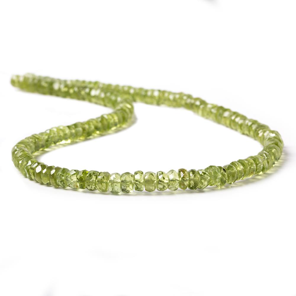 5mm Peridot Faceted Rondelle Beads 13 inch 112 pieces - Beadsofcambay.com