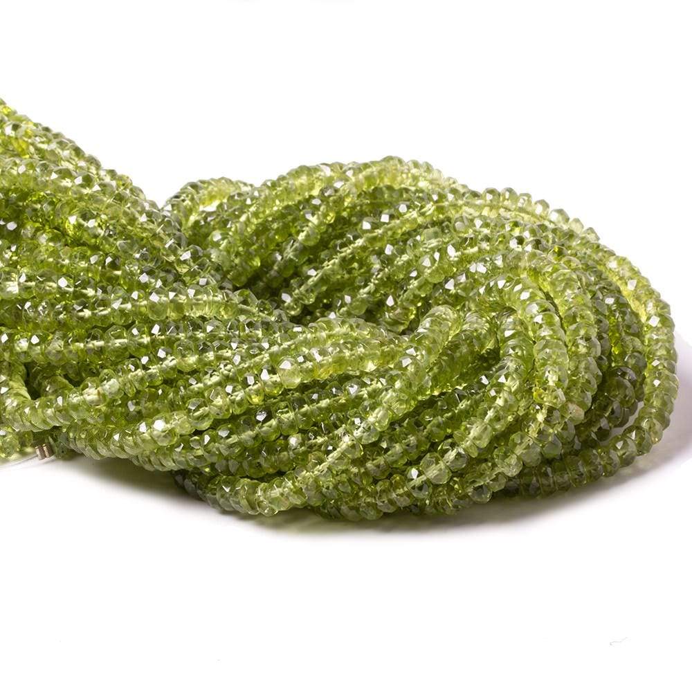 5mm Peridot Faceted Rondelle Beads 13 inch 112 pieces - Beadsofcambay.com