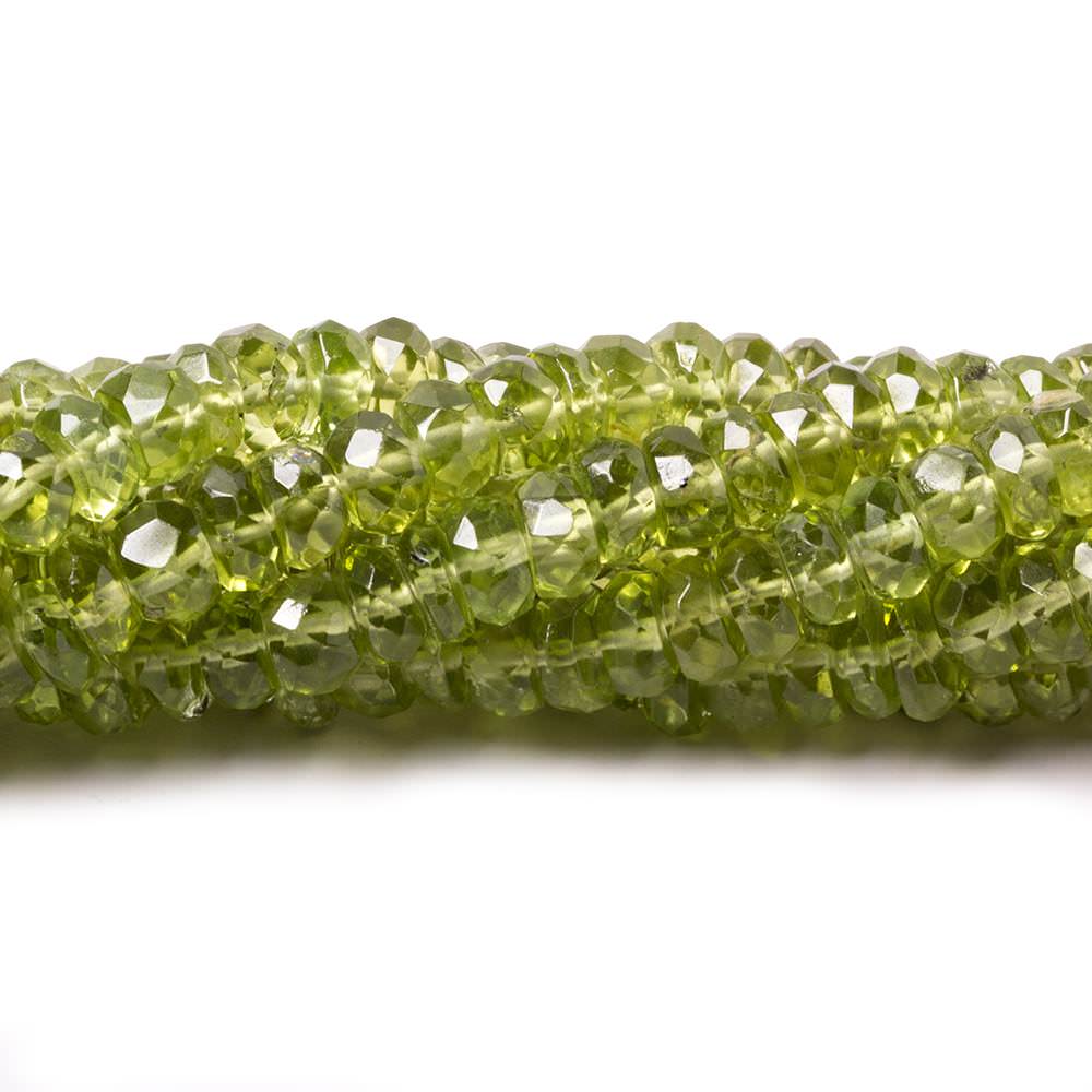 5mm Peridot Faceted Rondelle Beads 13 inch 112 pieces - Beadsofcambay.com