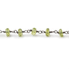 5mm Peridot faceted rondelle Black Gold plated Chain - Beadsofcambay.com