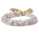 5mm Pink Amethyst and Crystal Quartz faceted rondelles on headpins 6 inch 95 pcs - Beadsofcambay.com