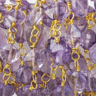 5mm Pink Amethyst faceted square Vermeil Chain by the foot - Beadsofcambay.com