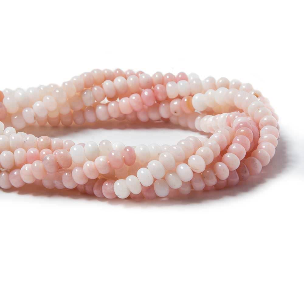 5mm Pink Peruvial Opal Plain Rondelle Beads 14 inch 95 pieces - Beadsofcambay.com