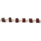 5mm Pyrope Garnet square heshi Vermeil Chain by the foot - Beadsofcambay.com