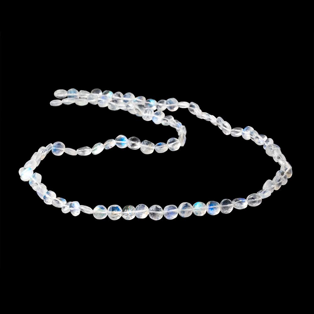 5mm Rainbow Moonstone Faceted Coin Beads 16 inch 80 pieces - Beadsofcambay.com