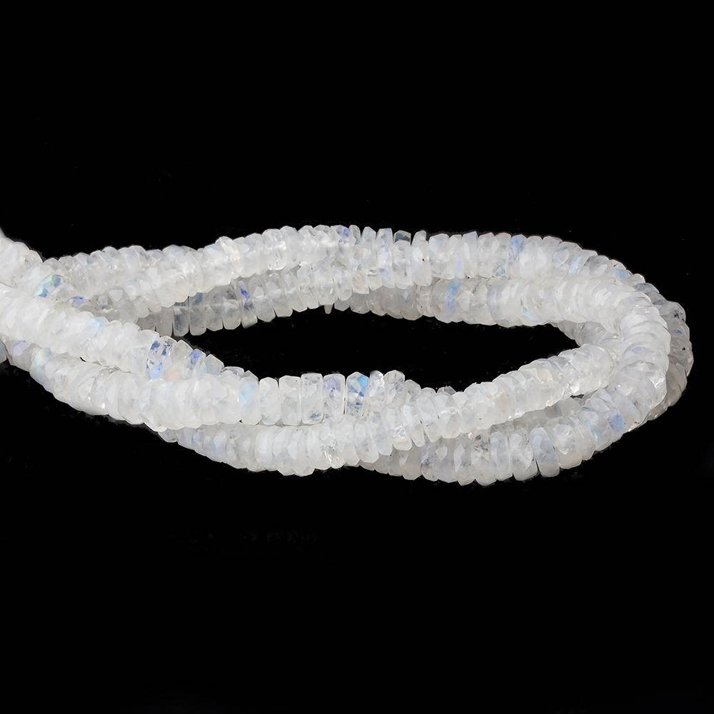 5mm Rainbow Moonstone faceted Heshi beads 8 inch 115 pieces A - Beadsofcambay.com