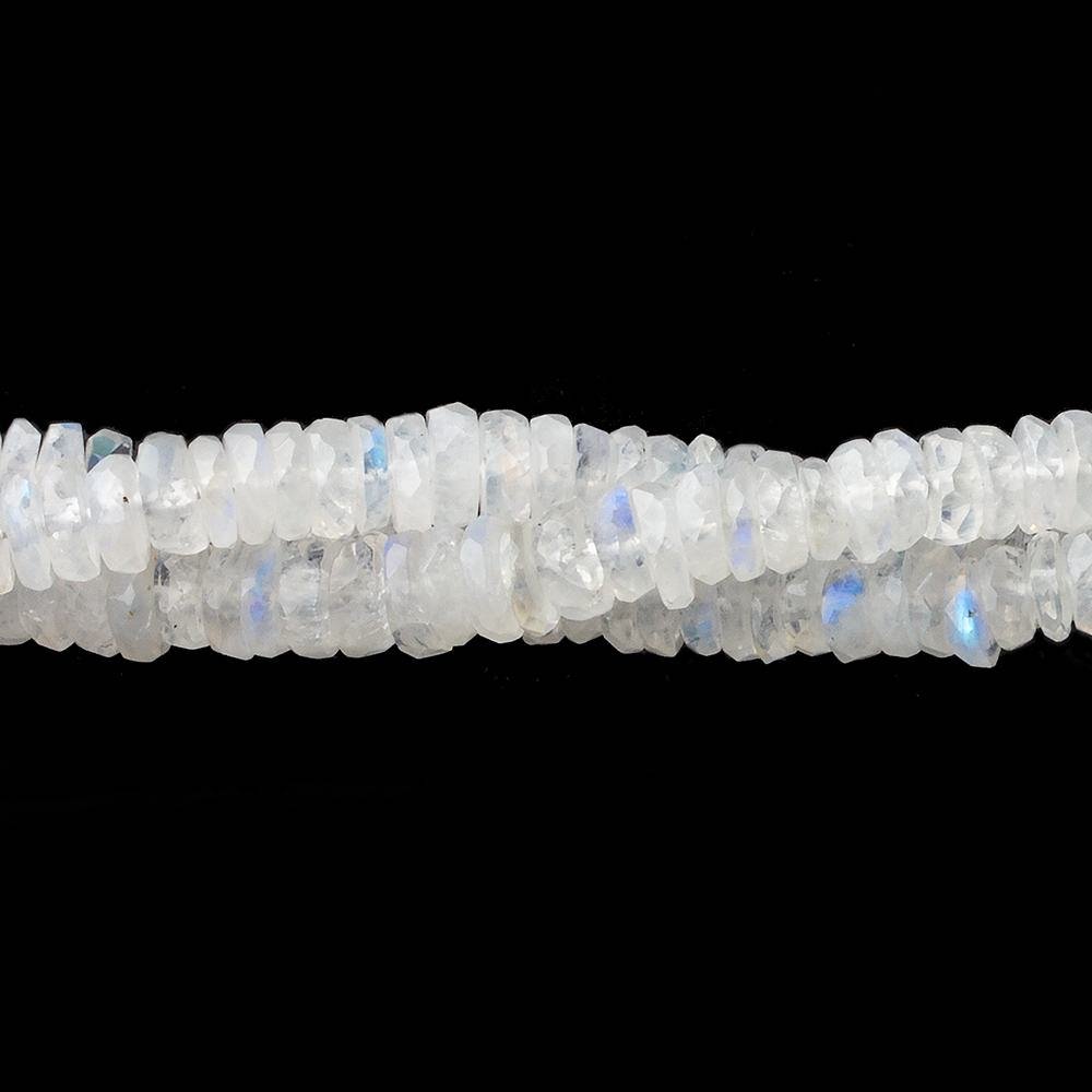 5mm Rainbow Moonstone faceted Heshi beads 8 inch 115 pieces A - Beadsofcambay.com