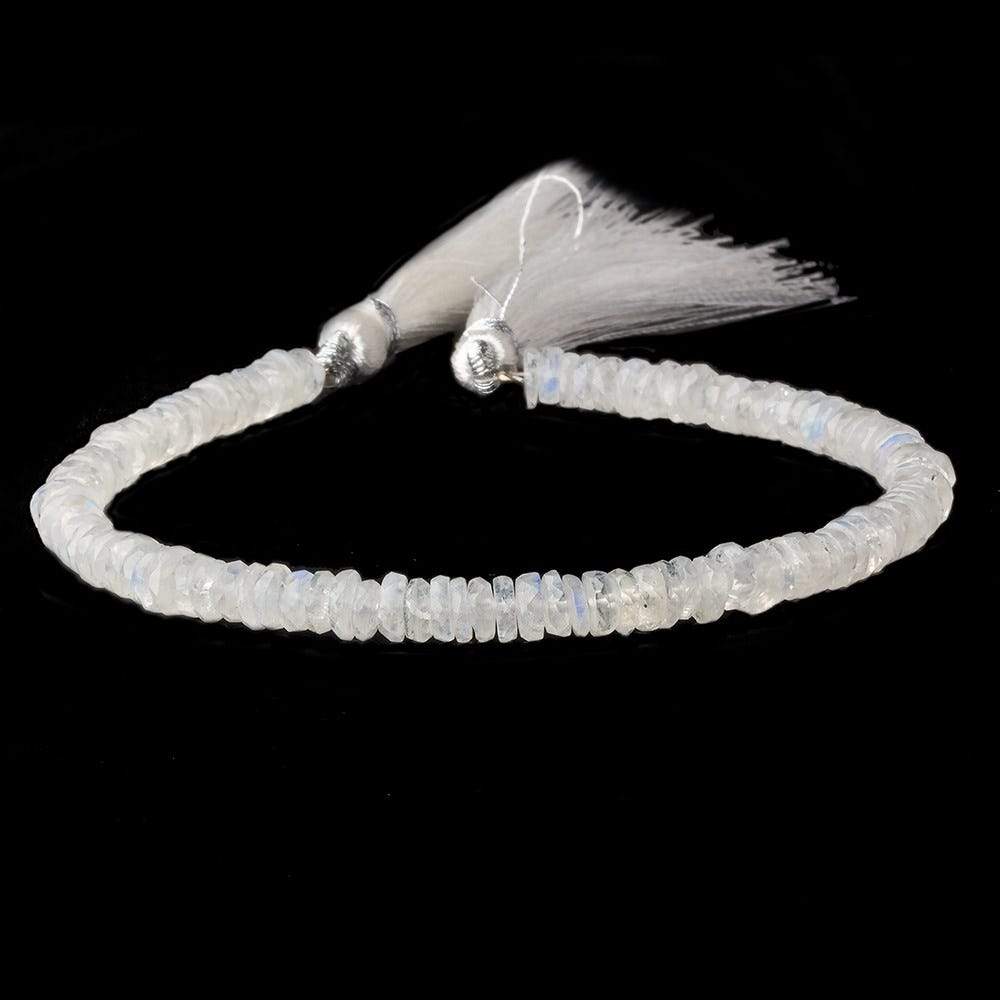 5mm Rainbow Moonstone faceted Heshi beads 8 inch 115 pieces A - Beadsofcambay.com