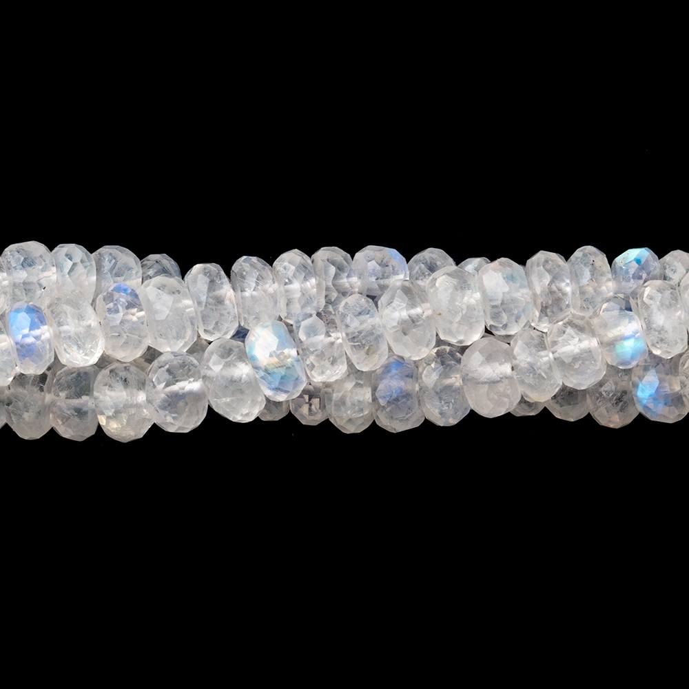 5mm Rainbow Moonstone Faceted Rondelle Beads 14 inch 118 pieces - Beadsofcambay.com