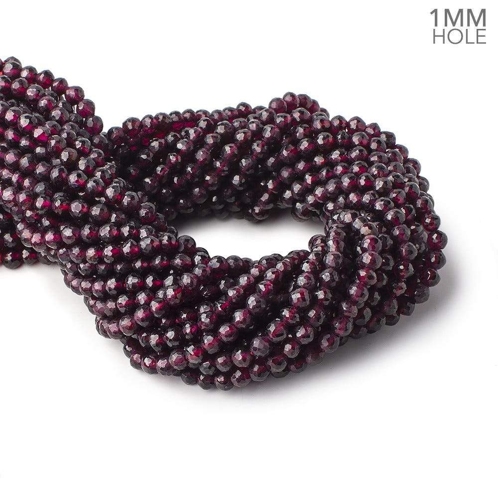 5mm Rhodolite Garnet Faceted Round Beads 13 inch 76 pieces 1mm Hole - Beadsofcambay.com