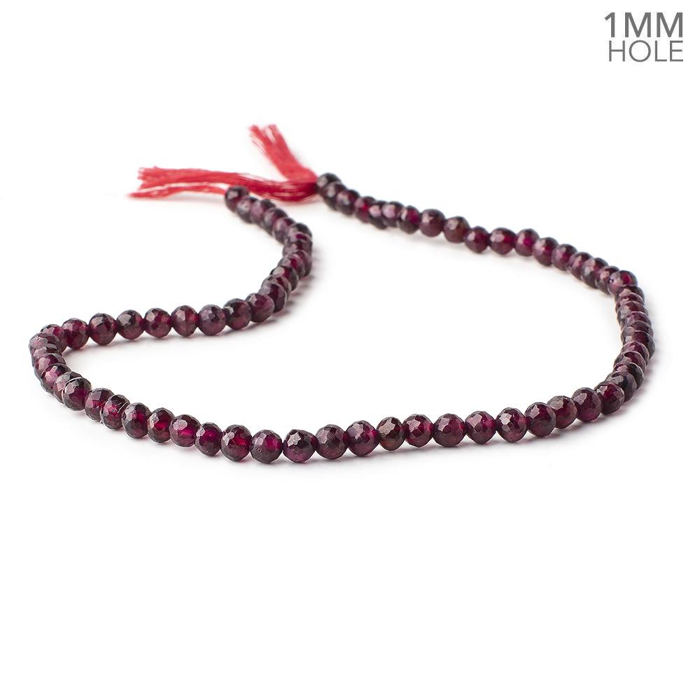 5mm Rhodolite Garnet Faceted Round Beads 13 inch 76 pieces 1mm Hole - Beadsofcambay.com