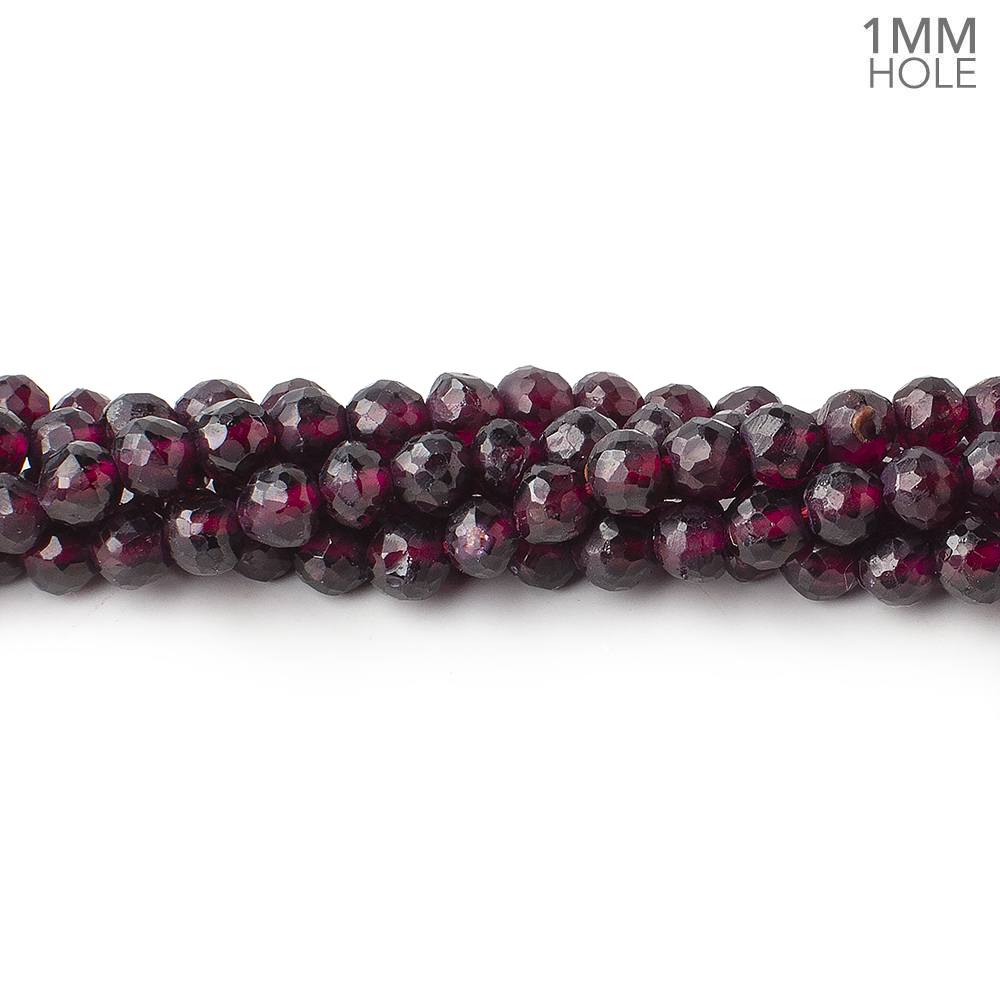 5mm Rhodolite Garnet Faceted Round Beads 13 inch 76 pieces 1mm Hole - Beadsofcambay.com