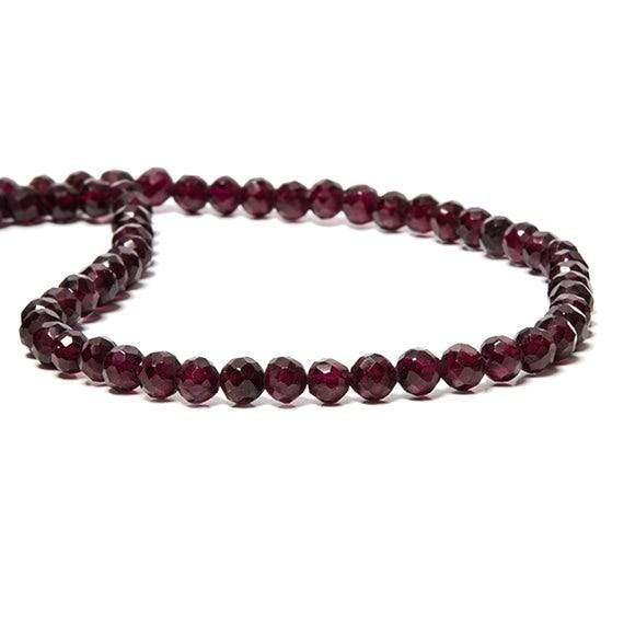 5mm Rhodolite Garnet faceted round Beads 14.5 inch 78 pieces - Beadsofcambay.com