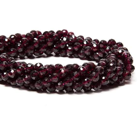 5mm Rhodolite Garnet faceted round Beads 14.5 inch 78 pieces - Beadsofcambay.com