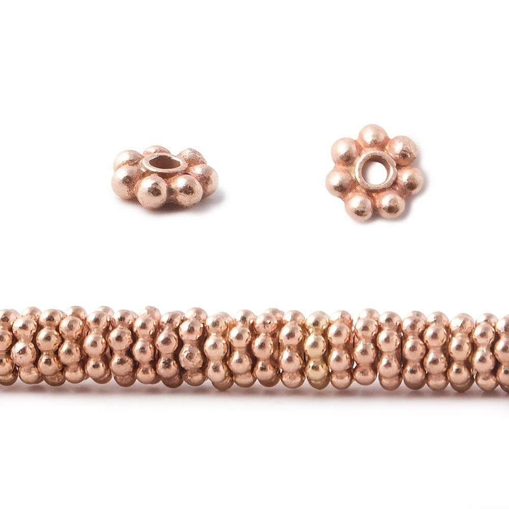 5mm Rose Gold plated Copper Daisy Spacer 8 inch 135 pcs - Beadsofcambay.com