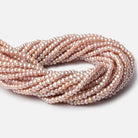 5mm Rose Pink Off Round 2.5mm Large Hole Pearls 15 inch 100 pieces - Beadsofcambay.com