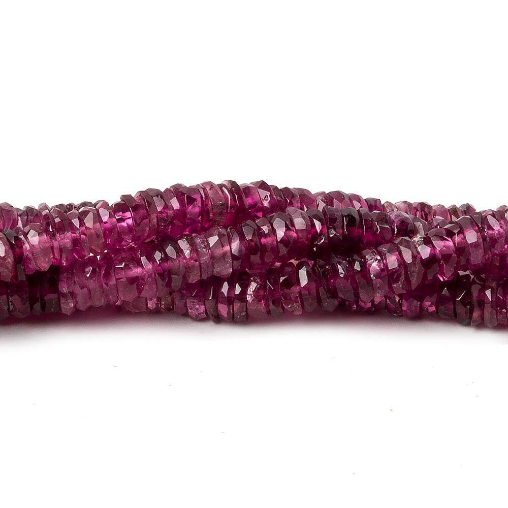 5mm Rubelite Tourmaline Faceted Rondelle Beads 13.5 inch 160 pcs - Beadsofcambay.com
