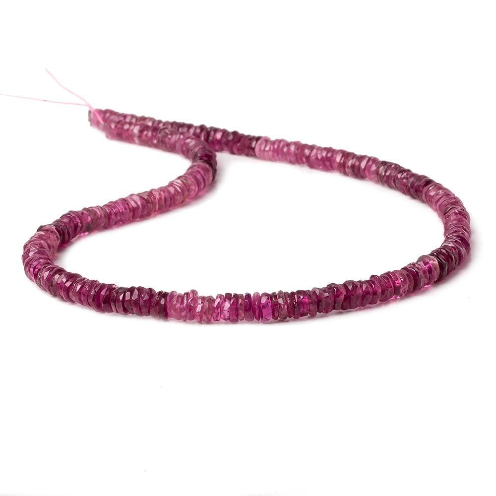 5mm Rubelite Tourmaline Faceted Rondelle Beads 13.5 inch 160 pcs - Beadsofcambay.com