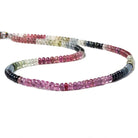5mm Ruby & Multi Color Sapphire plain rondelles 18 inch 145 beads AA Grade - Beadsofcambay.com