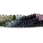 5mm Ruby & Multi Color Sapphire plain rondelles 18 inch 145 beads AA Grade - Beadsofcambay.com