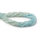 5mm Shaded Aquamarine Plain Rondelle Beads 14 inch 118 pieces - Beadsofcambay.com