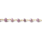 4mm Mystic Pink Sapphire rondelle Vermeil Chain 36 pieces per foot - Beadsofcambay.com