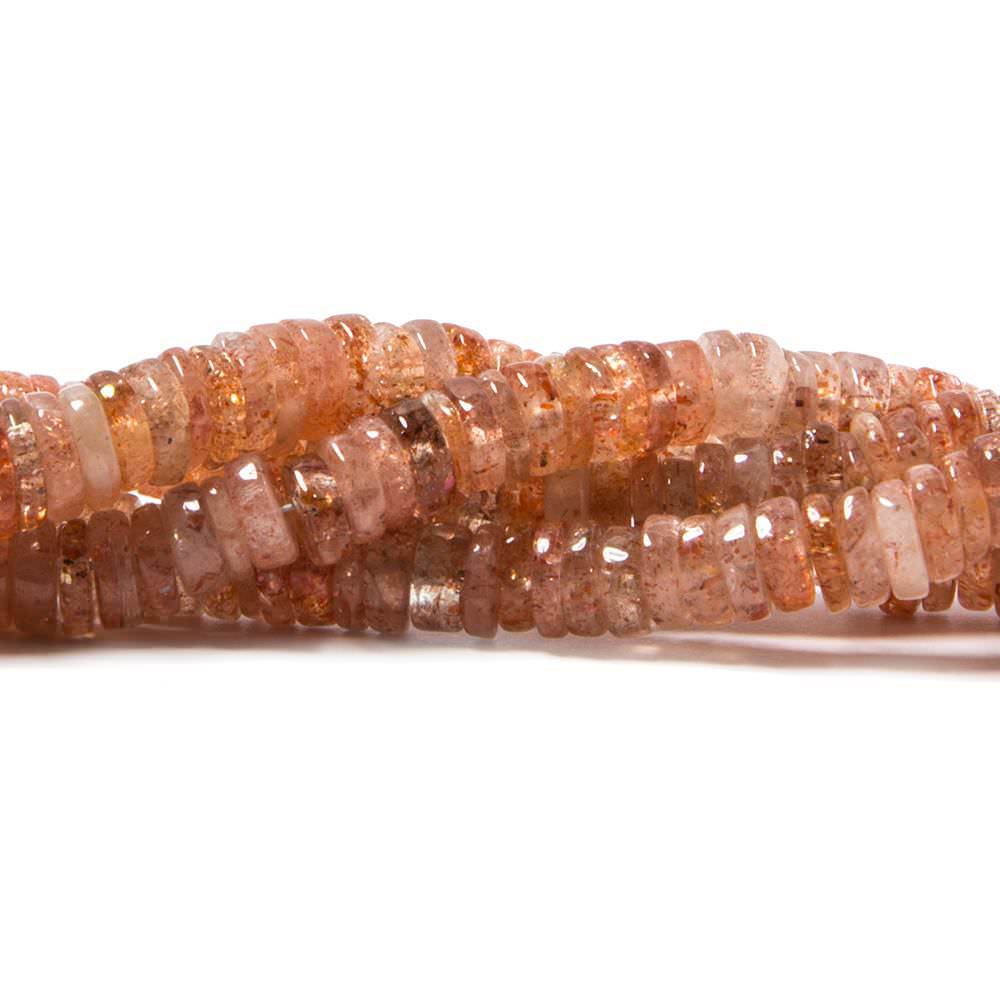 5mm Sunstone Heshi Beads 14 inch 220 pieces - Beadsofcambay.com