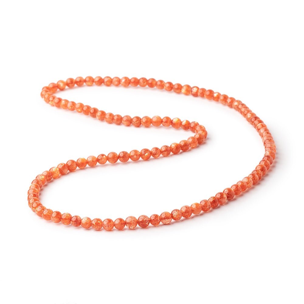 5mm Sunstone Plain Round Beads 21 inch 112 pieces AAA - Beadsofcambay.com