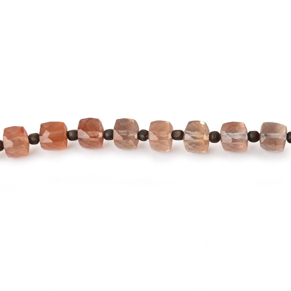 5mm Tangerine Quartz Faceted Cube Beads 8 inch 30 pieces - Beadsofcambay.com