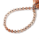 5mm Tangerine Quartz Faceted Cube Beads 8 inch 30 pieces - Beadsofcambay.com