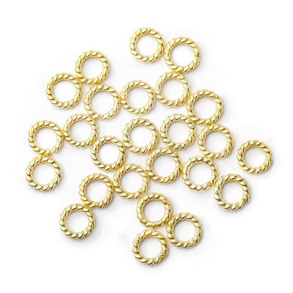 5mm Vermeil Twisted Jump Rings 25 pieces per bag - Beadsofcambay.com