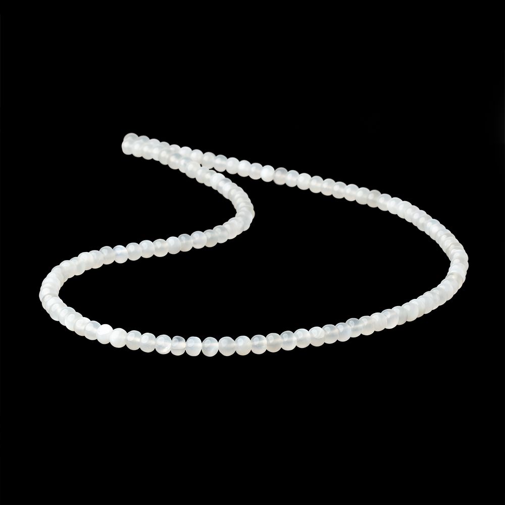 5mm White Moonstone Plain Rondelle Beads 18 inch 115 pieces AA - Beadsofcambay.com