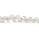 5mm White Zircon Faceted Heart Beads 8.5 inch 60 pieces - Beadsofcambay.com
