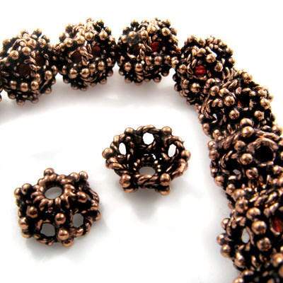 5x10mm Copper Bead Cap, Sea Urchin *DISCONTINUED* - Beadsofcambay.com