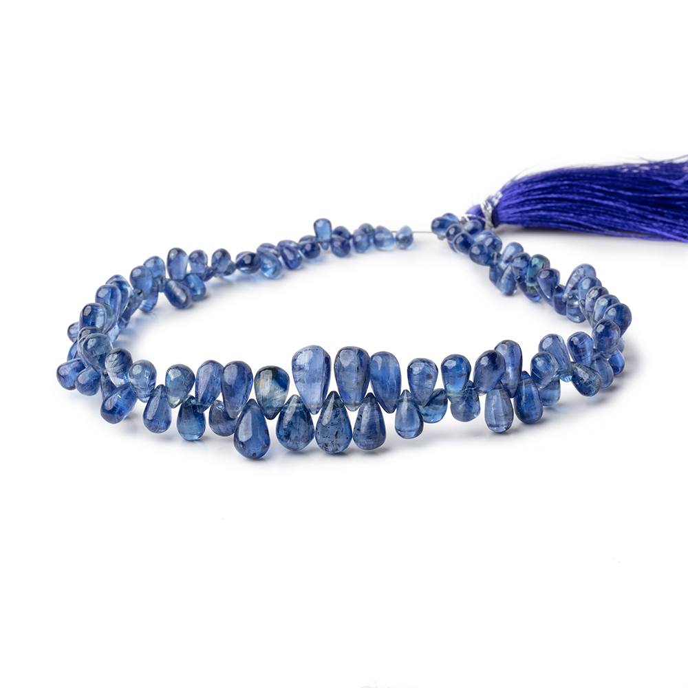5x2-11x6mm Kyanite Plain Tear Drop Beads 10 inch 103 pieces AA - Beadsofcambay.com