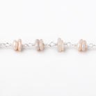 5x2mm Mystic Moonstone Plain Nugget Clusters on Silver Plated Chain - Beadsofcambay.com