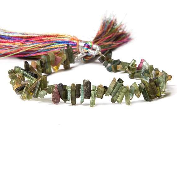 5x3 - 10x5mm Multi Color Tourmaline Beads Natural Crystal Beads 7.5 inch 100 pieces - Beadsofcambay.com