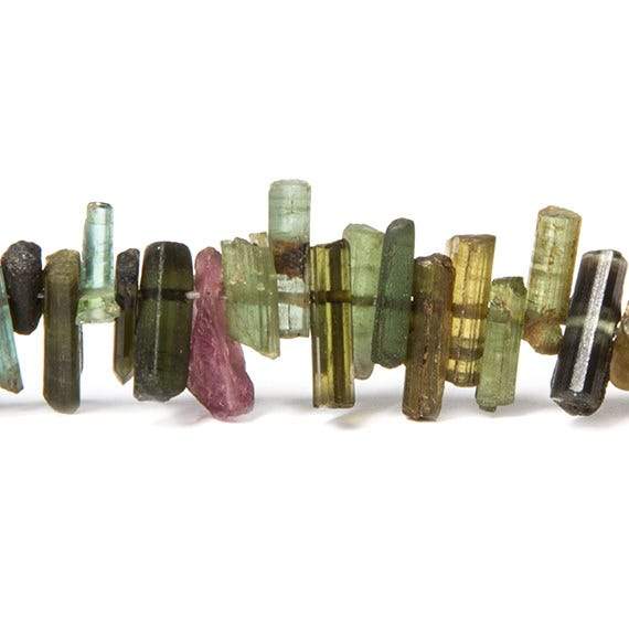 5x3 - 10x5mm Multi Color Tourmaline Beads Natural Crystal Beads 7.5 inch 100 pieces - Beadsofcambay.com