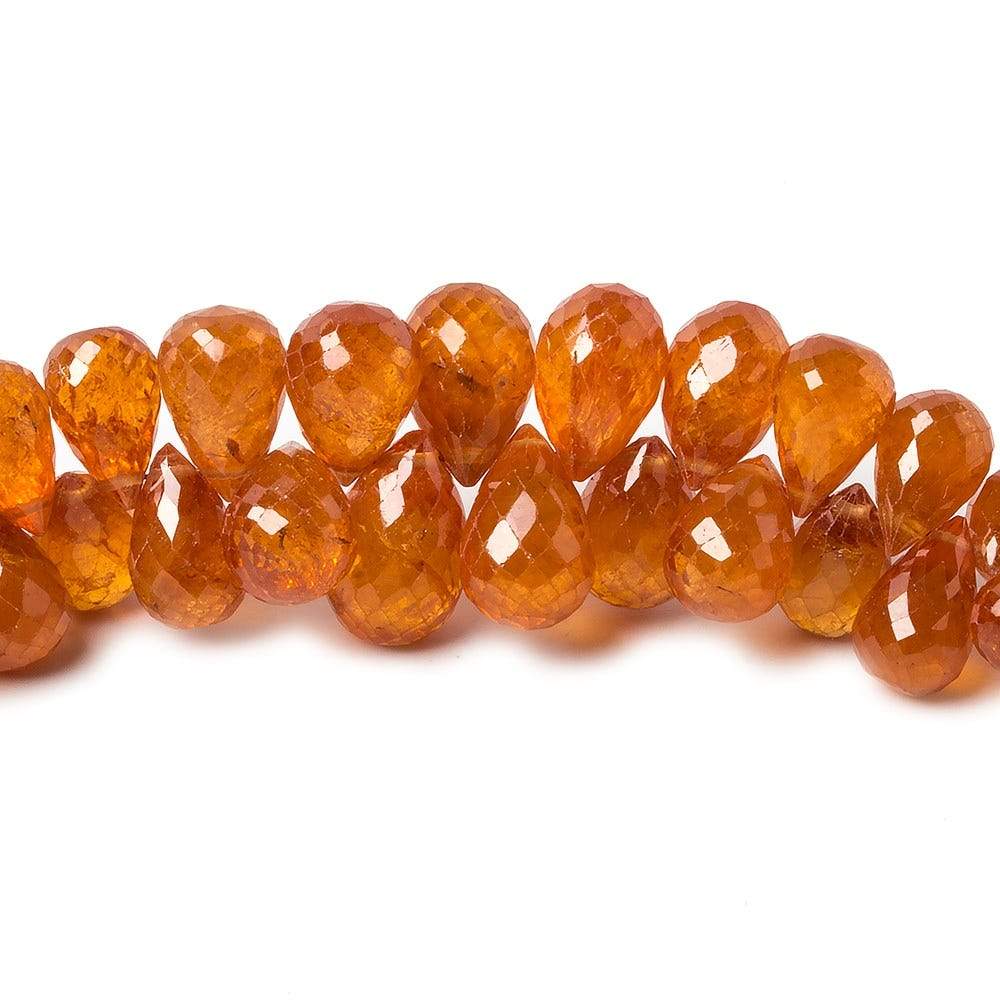 5x3-10x6mm Mandarin Garnet Faceted Tear Drop Beads 8 inch 110 pieces AAA - Beadsofcambay.com